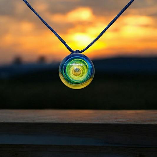 Silver Fumed Spiral Pendant